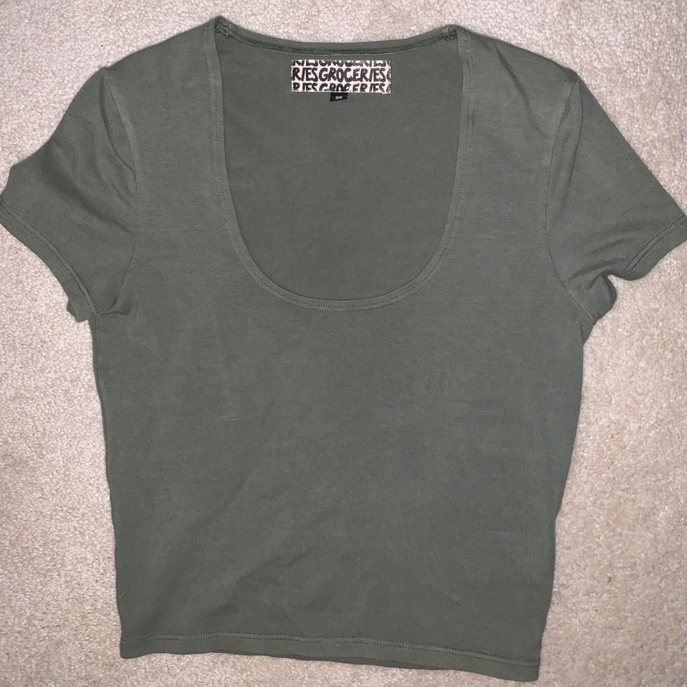 Olive Green Crop Top - South Moon Under - Picture 3 of 4